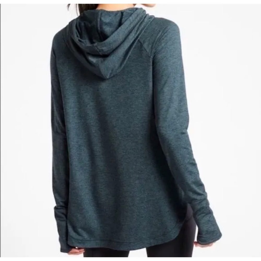 Athleta Uptempo Elevate Hoodie Sweatshirt Bali Green Oceanic Teal - Picture 3 of 10